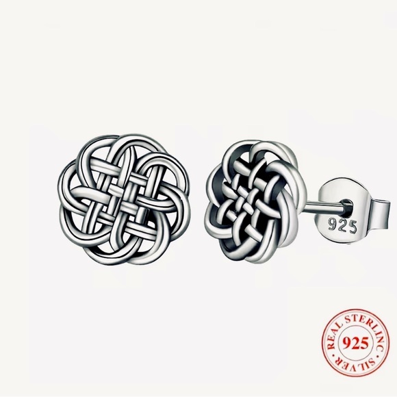Jewelry - 💝 SOLD in Bundle (Caitlin) 💝 Knotted Stud Earrings - Celtic Knot / Cross
